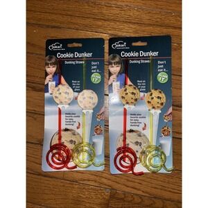 2 Packages (4 Total) Jokari Cookie Dunker Dunking Straws Hands Free Dunking NEW